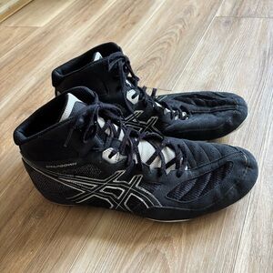 Asics Snapdown Men's Size 14 US Lace-Up Wrestling Shoes Boxing Black Suede